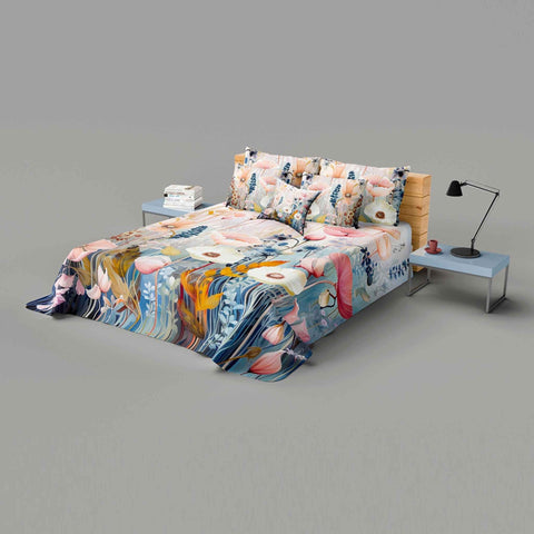 Luxurious 4Pc Digital Printed Bedsheet Set