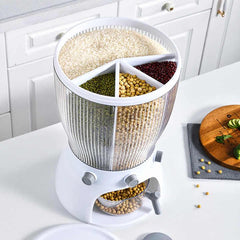 360 Degree Rotating Divided,Proof Plastic Rice Grain Dispenser